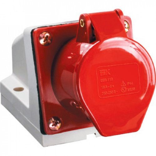 Розетка кабельная накладная IEK КНР ССИ-115 16А 3Р+N+Е 400В IP44 красный фото Розетка кабельная накладная IEK КНР ССИ-115 16А 3Р+N+Е 400В IP44 красный картинка